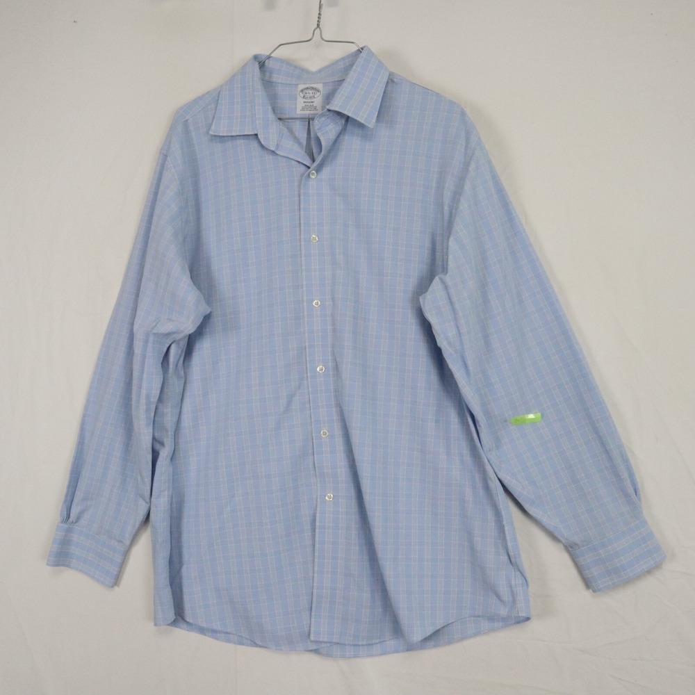 Brooks Brothers Shirt Mens 16.5-33 Regent Non-Iron Button Up Plaid Long Sleeve